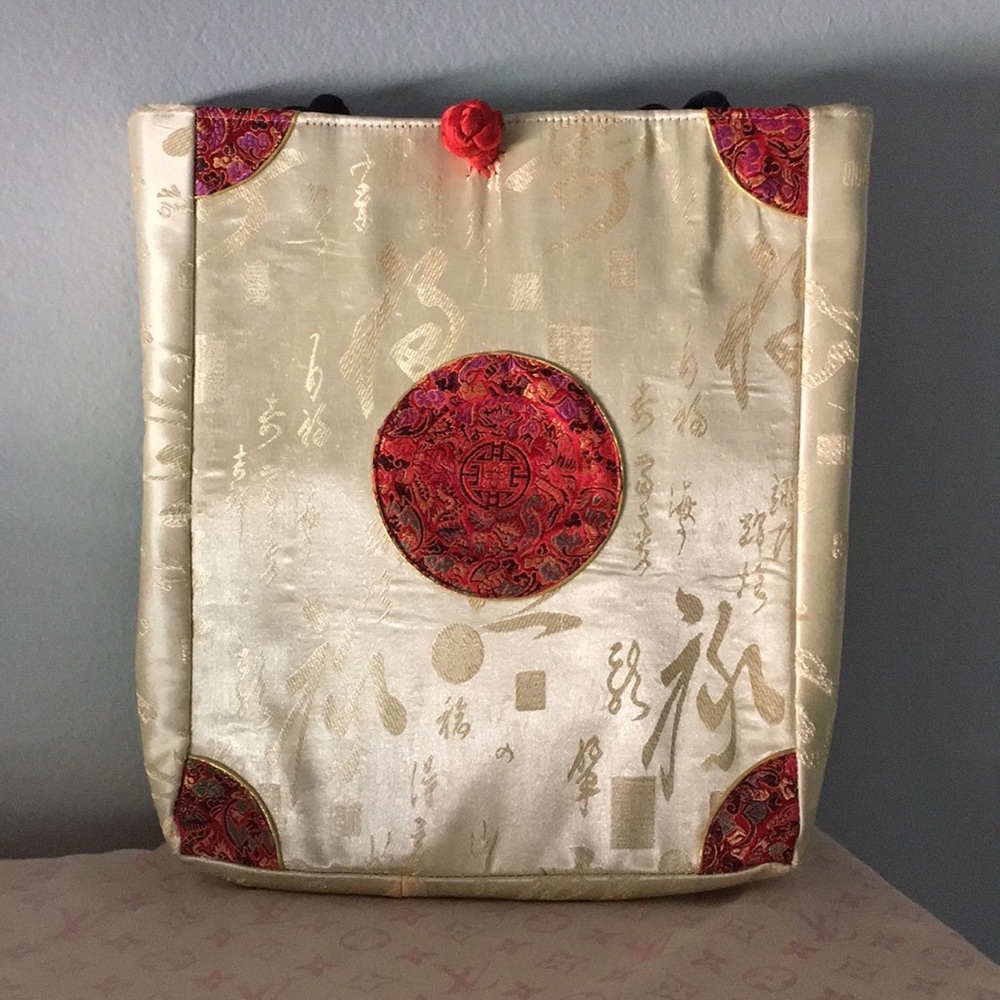👜Elegant Handmade Asian Silk-ish Tote 👜